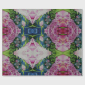 Papier Cadeau aquarelle fleurie Abstraite, boho retro (Plat)