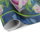 Papier Cadeau aquarelle fleurie Abstraite, boho retro (Coin rond)