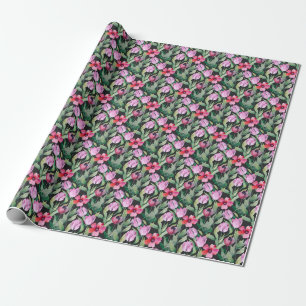 Papier Cadeau Aquarelle fleurie, belle motif sans couture.