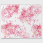 Papier Cadeau Aquarelle Fleurie Rose (Plat)