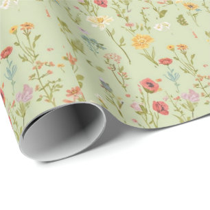Papier Cadeau aquarelle Fleurs de jardin Fleur sauvage Prairie p