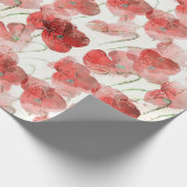 Papier Cadeau Aquarelle Fleurs de pavot rouge (Coin)