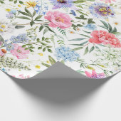 Papier Cadeau Aquarelle Fleurs Jardins Mixtes (Coin)