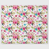 Papier Cadeau Aquarelle Floral Boho Chic (Plat)