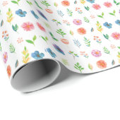 Papier Cadeau Aquarelle Florale (Coin rond)
