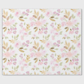 Papier Cadeau Aquarelle Florale (Plat)
