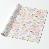 Papier Cadeau Aquarelle Florale (Déroulé)