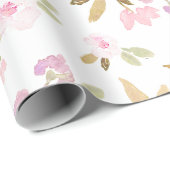 Papier Cadeau Aquarelle Florale (Coin rond)