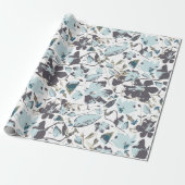 Papier Cadeau Aquarelle florale claire Clematis Vine (Déroulé)