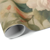 Papier Cadeau Aquarelle florale Collection moderne Vintage (Coin rond)