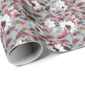 Papier Cadeau Aquarelle Florale : Fleurs dessinées à la main. (Coin rond)