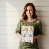 Papier Cadeau Aquarelle Florale Forêt de bois Ours tricoté