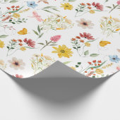 Papier Cadeau Aquarelle Florale Illustration Fleurs sauvages (Coin)