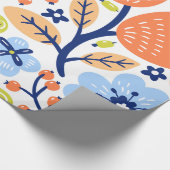 Papier Cadeau Aquarelle florale Impression en feuillage vert ora (Coin)