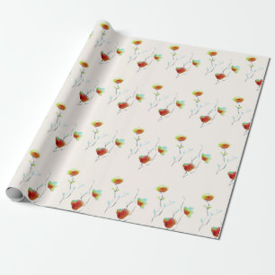 Papier Cadeau Aquarelle florale moderne d'art Abstrait