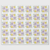 Papier Cadeau Aquarelle florale motif élégant (Plat)