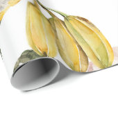 Papier Cadeau Aquarelle florale motif sans couture. Main peinte (Coin rond)