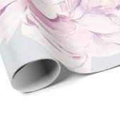 Papier Cadeau Aquarelle florale rose rose (Coin rond)