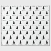 Papier Cadeau Aquarelle Forêt de sapins rustiques Enveloppement  (Plat)