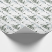 Papier Cadeau Aquarelle Forêt de sapins rustiques hiver (Coin)