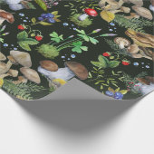 Papier Cadeau Aquarelle Forêt Verdure Champignons Berries Automn (Coin)