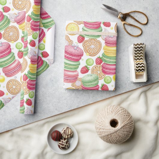 Papier Cadeau Aquarelle gaie Macaron (Artisanat)