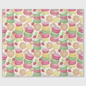 Papier Cadeau Aquarelle gaie Macaron (Plat)