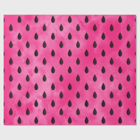 Papier Cadeau Aquarelle Graines de pastèque (Plat)