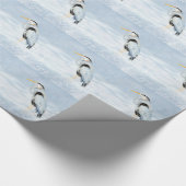 Papier Cadeau Aquarelle Grand Héron Bleu Design naturel (Coin)