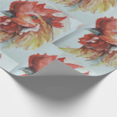 Papier Cadeau Aquarelle grand tête de coq (Coin)