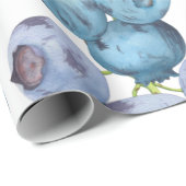 Papier Cadeau Aquarelle Grandes Fruits bleuets (Coin rond)