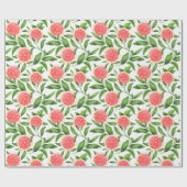 Papier Cadeau Aquarelle Grapefruits et Motif de verdure (Plat)