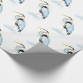 Papier Cadeau Aquarelle Great Blue Heron Oiseau Art (Coin)