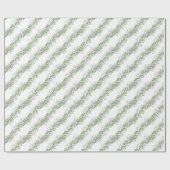 Papier Cadeau Aquarelle Green Christmas Garland (Plat)