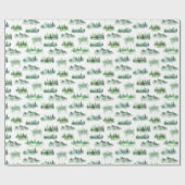 Papier Cadeau Aquarelle Green Trees Motif forestier (Plat)