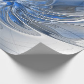 Papier Cadeau Aquarelle gris bleu Abstrait Fractal Art Flower (Coin)