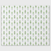 Papier Cadeau Aquarelle Gris et vert Topiaire (Plat)