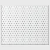 Papier Cadeau Aquarelle gris Valentines Coeur sur blanc (Plat)