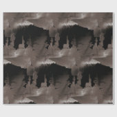 Papier Cadeau Aquarelle grise Arbres forestiers (Plat)