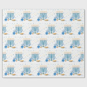 Papier Cadeau Aquarelle Hanoukka Holiday (Plat)