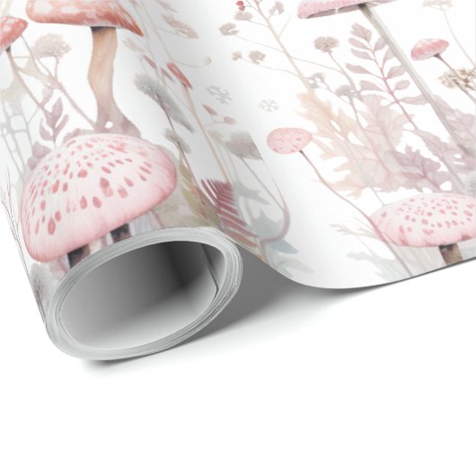 Papier Cadeau Aquarelle Hiver Magique Cerf (Coin rond)