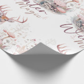 Papier Cadeau Aquarelle Hiver Magique Cerf (Coin)