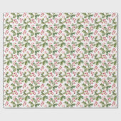 Papier Cadeau Aquarelle Holly et Ivy avec baies (Plat)
