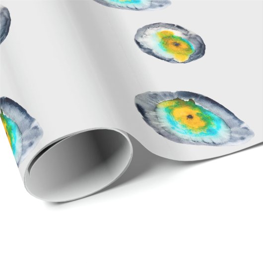 Papier Cadeau aquarelle huîtres abstraites (Coin rond)