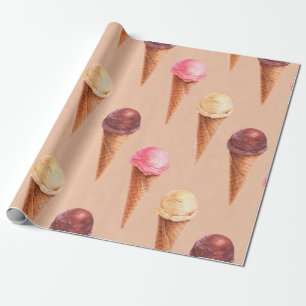 Papier Cadeau Aquarelle illustration de crème glacée. Pat sans j