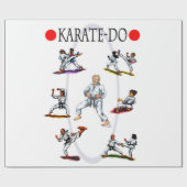 Papier Cadeau aquarelle illustration la diversité de karate do (Plat)
