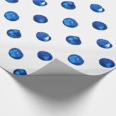Papier Cadeau Aquarelle indigo bleu pois motif (Coin)