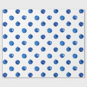 Papier Cadeau Aquarelle indigo bleu pois motif (Plat)