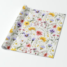 Aquarelle Jardin de Fleurs Sauvages Floral Printan