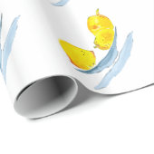 Papier Cadeau Aquarelle jaune citron (Coin rond)